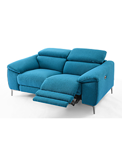 Lucca Fabric Loveseat with Power Recliners | Creative Furniture-Turquois Fabric HTL