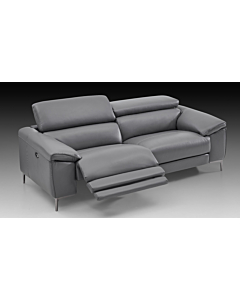 Lucca Leather Sofa with Power Recliners | Creative Furniture-Steel Gray Leather HTL