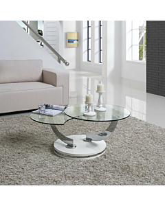 Lulu Rotating Coffee Table, White High Gloss Base | Creative Furniture