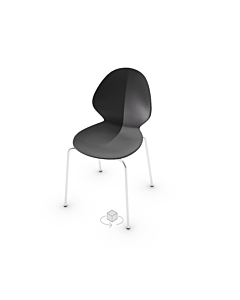 Calligaris Basil Stackable Chair Suitable For Outdoor Use With Metal Base