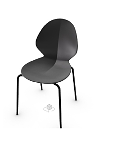 Calligaris Basil Stackable Chair With Metal Base