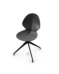 Calligaris Basil Swivelling Chair With Self Returning Mechanism And Aluminum Base