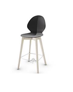 Calligaris Basil Stool With Wooden Base
