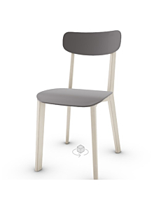 Calligaris Cream Wooden Chair With Polypropylene Seat And Backrest