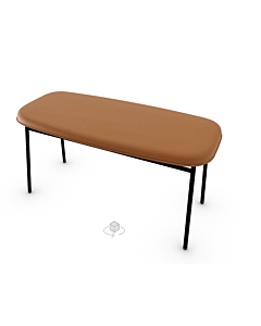 Calligaris Fifties Upholstered Bench With Metal Bases
