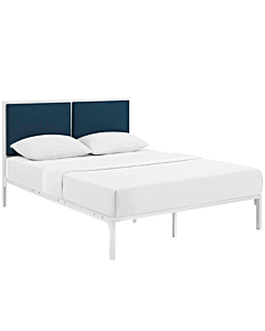 Modway Della Fabric Bed in White Azure, King 