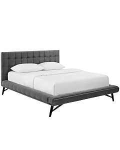 Modway Julia Biscuit Tufted Performance Velvet Platform Bed, Queen