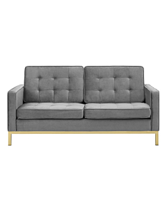 Modway Loft Gold Stainless Steel Leg Performance Velvet Loveseat