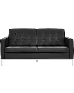 Modway Loft Leather Loveseat in Black