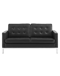 Modway Loft Tufted Upholstered Faux Leather Loveseat