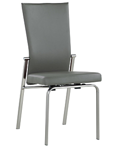 Chintaly Molly Motion Back Side Chair, Gray with Brushed Steel Legs