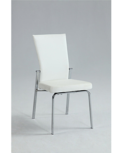 Chintaly Molly Motion Back Side Chair, White with Brushed Steel Legs