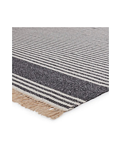 Vibe by Jaipur Living Strand Indoor/ Outdoor Striped Dark Gray Beige Area Rug