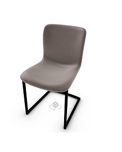 Calligaris Annie Upholstered Chair With Embossed Metal Base