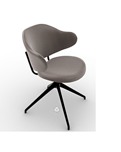 Calligaris holly Upholstered armchair with swivelling and self returning mechanism and aluminum base