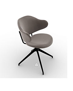 Calligaris Holly Upholstered Armchair With 360° Swivelling Aluminum Base