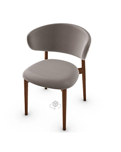 Calligaris Oleandro Wooden Chair With Upholstered Seat And Backrest