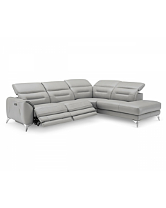 Neo Sectional with Power Recliner-Leather, Frost-Right Facing Chaise