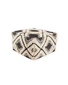 Nikki Chu by Jaipur Living Aaltos Geometric Black/ Ivory Cube Pouf
