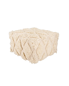 Nikki Chu by Jaipur Living Aaltos Geometric Ivory Cube Pouf