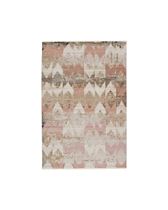Nikki Chu by Jaipur Living Zevi Chevron Beige Light Pink Runner Rug 
