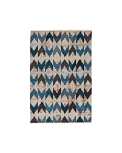 Nikki Chu by Jaipur Living Zevi Chevron Blue Beige Runner Rug 