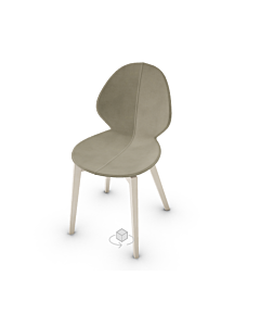 Calligaris Basil Chair With Wooden Base
