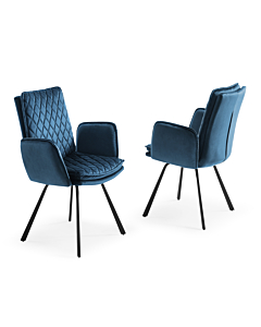 Novel Armchair, Blue Fabric Upholstered with Black Frame| Creative Furniture