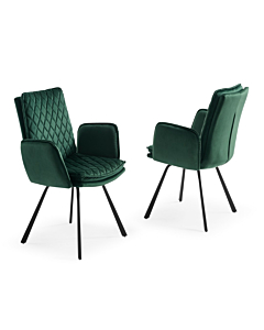 Novel Armchair, Green Fabric Upholstered with Black Frame| Creative Furniture