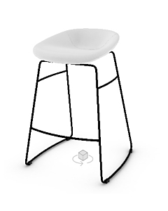 Calligaris Palm Polyurethane Foam Stool With Metal Base