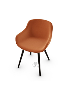 Calligaris igloo Upholstered armchair with wooden legs