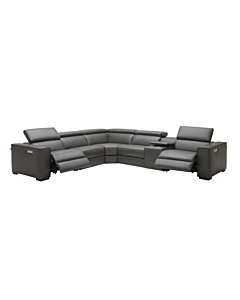 Cortex Picasso 6 Pc Motion Sectional, Dark Gray Leather