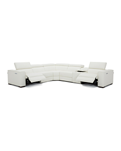 Cortex Picasso 6 Pc Motion Sectional, White Leather