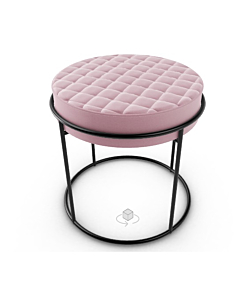 Calligaris Atollo Ottoman With Upholstered And Quilted Seat And Metal Frame