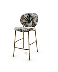 Calligaris Inès Padded Stool With Metal Frame.