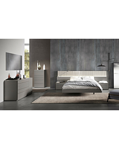 J & M Porto Bedroom Collection, Grey Lacquer Finish