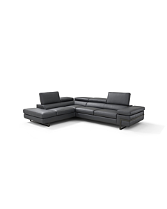 Cortex Rimini Leather Sectional, Dark Gray