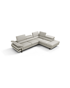 Cortex Rimini Leather Sectional, Light Gray