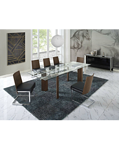 Royce Dining Table and 4 Black Side Chairs | Creative Furniture