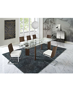 Royce Dining Table and 4 White Side Chairs | Creative Furniture