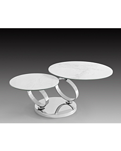 Ruma Rotating Coffee Table with White Ceramic Top| Creative Furniture