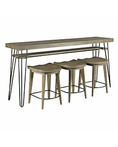 Hammary Sanbern Bar Console With Three Stools