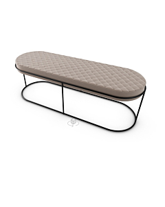 Calligaris Atollo Bench With Quilted Upholstered Seat And Metal Frame