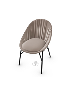 Calligaris Lilly Upholstered Armchair With Metal Frame