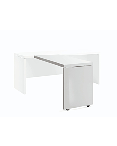 Sedona 47" Sliding Return Desk, White High Gloss | Delivery lead time 20 Weeks.