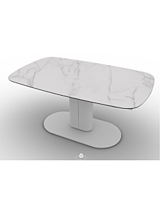 Calligaris Cameo Table With An Extendable Elliptical Top And Central Metal Base