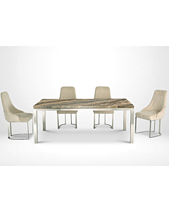 Stone International Stilo Dining Table with Thick Boxed Edge Top