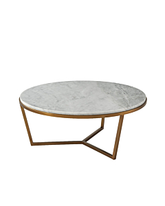 Theodore Alexander Small Fisher Round Cocktail Table, Marble Top