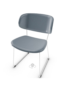 Calligaris Claire Metal Chair With Upholstered Seat And Backrest