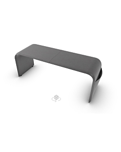 Calligaris Shape Leather Covered Bench With Pockets For Magazines